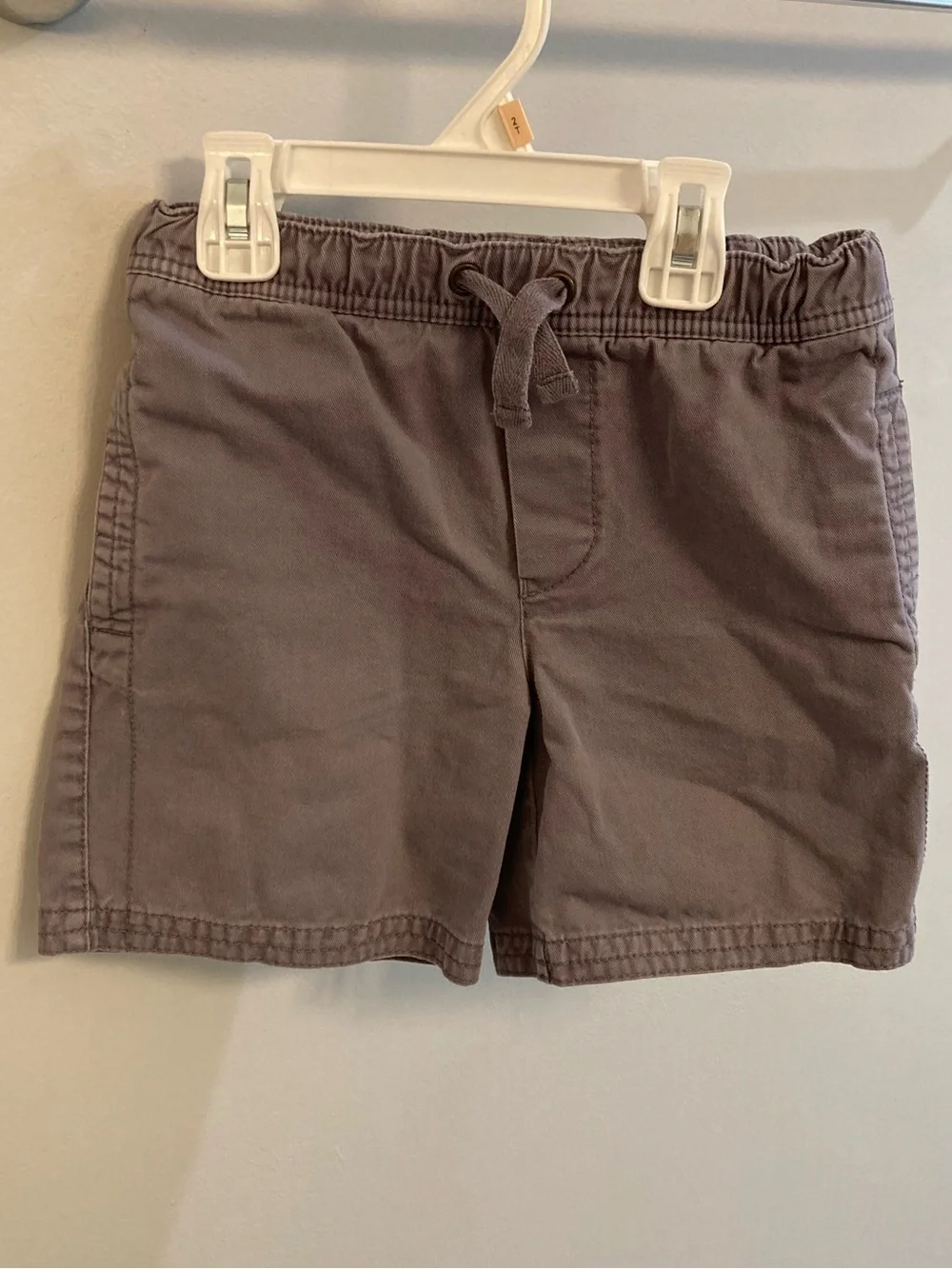 Mini Boden Boys Gray Drawstring Waist Casual Cotton Shorts Size 7Y
